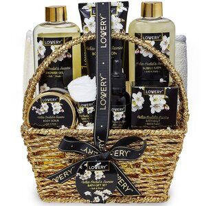 Bath & Body Spa Gift Set - Orchid & Jasmine Home Spa - 9pc Gift Basket